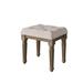 Ophelia & Co. Slaboden Accent Stool Linen/Wood/Upholstered in Brown/Gray/White | 18.5 H x 15.75 W x 11.81 D in | Wayfair