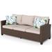 Lark Manor™ Areion 71.3" Wide Outdoor Wicker Reversible Patio Sofa w/ Cushions Wicker/Rattan in Gray/White | 28.3 H x 71.3 W x 29 D in | Wayfair