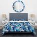 Ivy Bronx Kareshan Microfiber Duvet Cover Set Polyester/Microfiber in Blue/White | King Duvet Cover + 2 King Shams | Wayfair