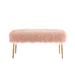 Mercer41 Vanity Bench w/ Cushioned Seat, Modern Home Decor Ottoman Bench w/ Gold Accented Legs Wood in Pink | 17.7 H x 35.4 W x 13.8 D in | Wayfair