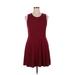 Lark & Ro Casual Dress - Mini Crew Neck Sleeveless: Red Print Dresses - Women's Size X-Large
