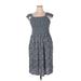 Sonoma Goods for Life Casual Dress - A-Line Square Short sleeves: Blue Print Dresses - Women's Size 1X