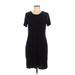 Daily Ritual Casual Dress - Sheath Scoop Neck Short sleeves: Black Print Dresses - Women's Size Large