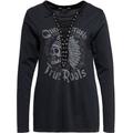 Queen Kerosin Indian Rider Queen Donna Longsleeve, nero, dimensione XS per donne