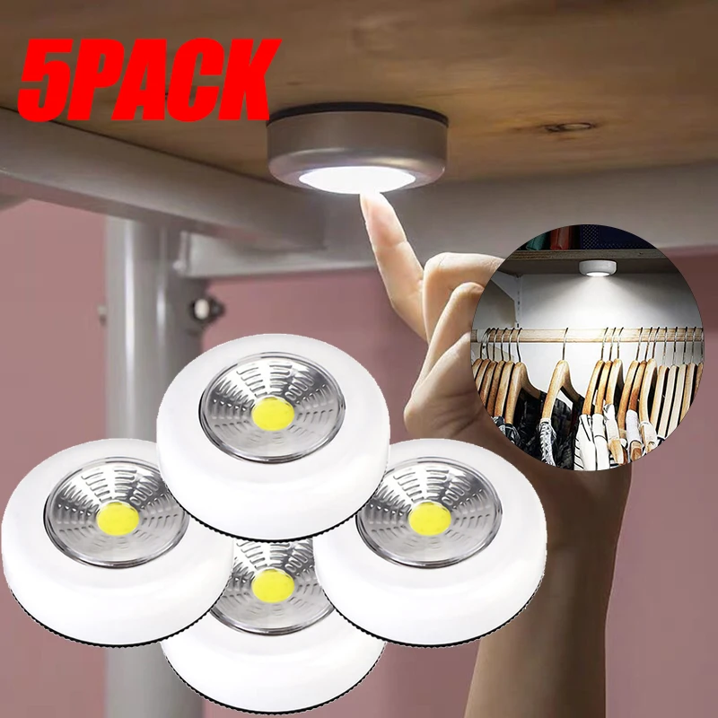 1/2/3/5 pezzi LED Mini Touch luce notturna alimentata a batteria armadi mobili camera da letto comodino stampa a mano lampade notturne illuminazione della cucina