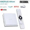 Mecool 4k android 11 zertifizierte tv box km2 plus deluxe google tv dolby vision atmos 4gb ddr4 32gb