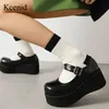 Kcenid Damen Frühling Mary Janes Pumps Plattform Lolita High Heel Schuhe Japanischer Stil Vintage Plus Size Mädchen Schuhe Größe 43