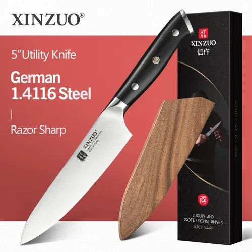 "XINZUO 5 ""Zoll Utility Messer DEUTSCH 1 4116 Stahl Beste Küche Messer Neue Parer Obst Messer mit"