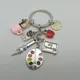 New enamel handmade palette pen holder keychain teacher keychain apple keychain gifts for