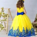 Baby Mädchen Kleid Bogen Puffy Kleider Für Mädchen Hohe Kragen Bogen Kommunion Kleid Knie Länge