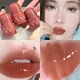 6 Colors Waterproof Mirror Lipstick Long-lasting Non-Stick Cup Clear Bear Seal Lip Glaze Jelly