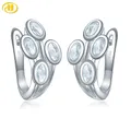 Natural Aquamarine Hoop Earrings Natural Gemstone 1.65 Carats Sterling Silver Fine Elegant Jewelry