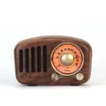 Portable Retro Radio Bluetooth Speaker Walnut Wooden FM Radio Old Fashioned Classic Style Support TF