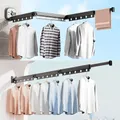 Suction Wall Mount Clothes Drying Rack Folding Space Saving Laundry Drying Rack Retractable Dry