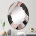Designart "Marble Granite Agate With Touches Of Gold XI" Modern Geometric Wall Mirror