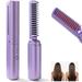 Cordless Hair Straightener Brush Portable Ceramic Hair Straightener for Smooth Straightening Multiple Plates Teeth Rechargeable Fast Heating Straightening Comb with U-Shaped Anti-Scald Frame Purple