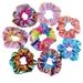24pcs Metallic Rainbow Cloth Hair Ties Gilding Two-colour Hair Bands Color Hair Rope Ponytail Holders Hair Accessories for Women Girls (Pink Blue Blue Brown Yellow Green Violet Blue Orange Red Do