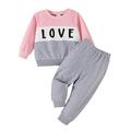 KmaiSchai 3T Clothes For Girls Toddler Girls Long Sleeve Letter Printed T Shirt Pullover Tops Pants Kids Outfits Gift Long Sleeves Teen Girls Checke Outfits Kid Outfits For Girls Girl Outf