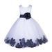 Ekidsbridal Ivory Floral Lace Bodice Rose Petal Tulle Junior Flower Girl Dress Beauty Pageant Communion Baptism Ball Gown 165S S