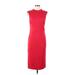 Shilla Casual Dress - Midi Crew Neck Sleeveless: Red Print Dresses - Women's Size Medium