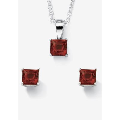 Women's Birthstone Jewelry Set In .925 Silver by PalmBeach Jewelry in January