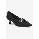 Wide Width Women's Bonnie Pump by Ros Hommerson in Black Micro (Size 7 1/2 W)
