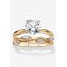 Women's 2.40 Cttw. 2-Piece Yellow Gold-Plated Round Cubic Zirconia Wedding Ring Set by PalmBeach Jewelry in Gold (Size 10)