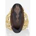 Women's 4 Cttw. Oval-Cut Genuine Smoky Topaz Gold-Plated Silver Scrolled Faceted Ring by PalmBeach Jewelry in Brown (Size 8)