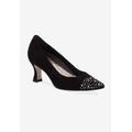 Wide Width Women's Sadee Pump by Ros Hommerson in Black Kid Suede (Size 8 1/2 W)