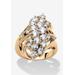 Women's 3.44 Tcw Cubic Zirconia Gold-Plated Cluster Wave Ring by PalmBeach Jewelry in Gold (Size 7)