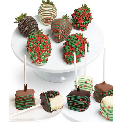 Christmas Belgian Chocolate Covered Strawberries & Cheesecake Pops