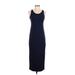 Eileen Fisher Casual Dress - Midi Scoop Neck Sleeveless: Blue Print Dresses - Women's Size 2X-Small