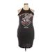 Shein Casual Dress - Mini Crew Neck Sleeveless: Black Graphic Dresses - Women's Size 4X