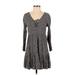 American Eagle Outfitters Casual Dress: Gray Marled Dresses - Women's Size Small