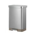 EKO - Hudson Pedal Bin - Built-in Bag Holder and Carbon Filter - Stainless Steel, Fingerprint-Resistant - Perfect for Kitchen & Home, Steel, 50 Litre