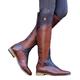 HUDUO Riding Boots Equestrian Shoes Women Western Style Long Boots Unisex Knee High Boots Outdoor Spring Autumn Large Size Knight Boots,Brown-37