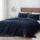 BEDELITE Fleece Twin Comforter Set -Super Soft & Warm Fluffy Navy Blue Bedding, Luxury Fuzzy Heavy Bed Set for Winter with 1 Pillow case