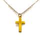 ROBERTS 18ct Gold Plated Sterling Silver Compact Cross Pendant Necklace | Versatile Elegance | 21mm x 12mm (22")