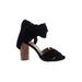 Splendid Heels: Strappy Chunky Heel Chic Black Print Shoes - Women's Size 10 - Open Toe