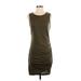 BTFBM Casual Dress - Mini Scoop Neck Sleeveless: Brown Print Dresses - Women's Size Small