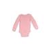 Just One You Made by Carter's Long Sleeve Onesie: Pink Jacquard Bottoms - Size Newborn