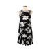 Old Navy Casual Dress - A-Line Scoop Neck Sleeveless: Black Floral Dresses - Women's Size Medium Petite