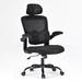 Inbox Zero Lloydene Ergonomic Task Chair w/ Headrest Upholstered in Gray/Black/Brown | 23.4 W x 17.7 D in | Wayfair