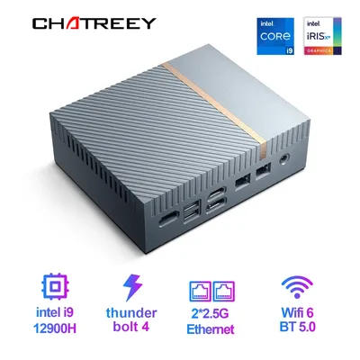 Chatreey-Mini PC de jeu avec Intel Core i7 12e PC 1360P i9 12900H 13900H ordinateur de bureau