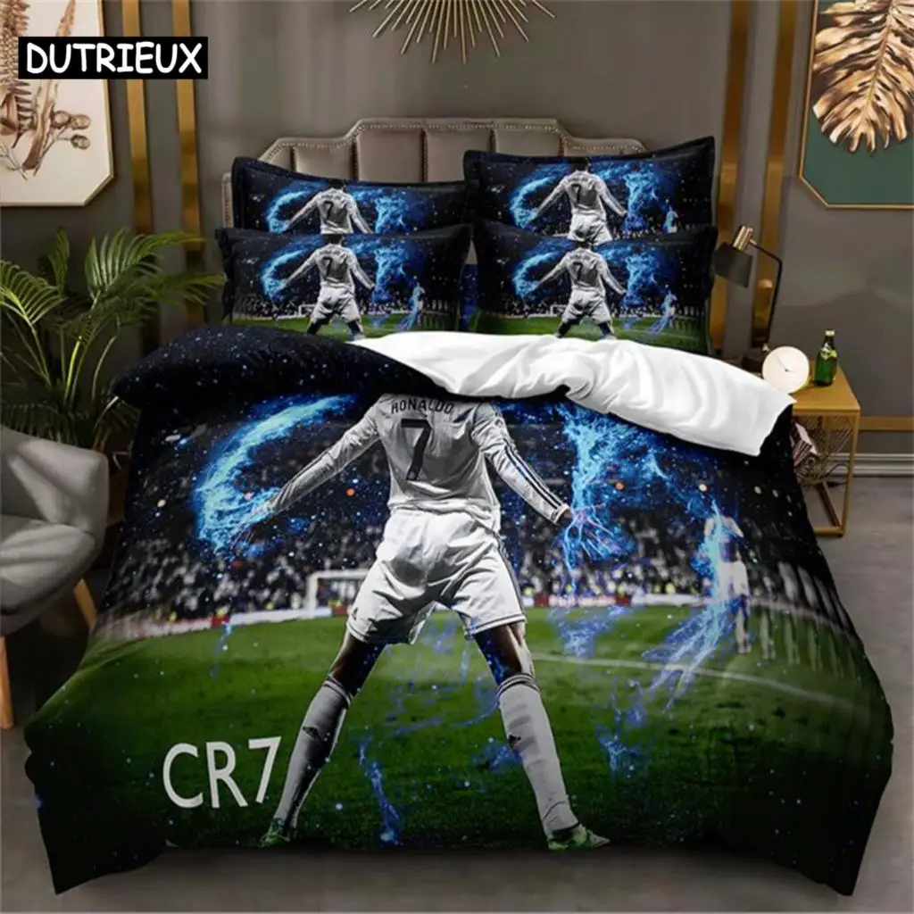 Ensemble de literie étoile de Football, housse de couette, literie 3d, impression numérique, linge de lit, Queen Size, Design à la mode