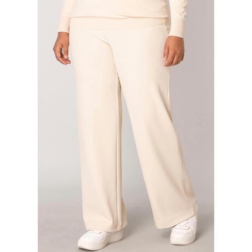 Treggings BASE LEVEL CURVY Gr. 44, Länge 32, beige (light beige) Damen Hosen mit elastischem Bund