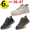 Männer Booster Turnschuhe Chunky Aufzug Schuhe Höhe Erhöhen Einlegesohle 6cm Mann Lift Hohe Leder Frühling Herbst Plus Größe 36-47
