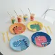 Cute Colorful Dinosaur Party Supplies Dino Theme Birthday Party Tableware for Boy Girl Birthday