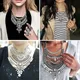 Indian Ethnic Statement Large Collar Necklace Jewelry Women Bohemian Vintage Silvery Coin Maxi Big