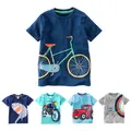 Summer Cotton Boys T-Shirt Kids Shirts Baby Boys Casual Short Sleeve Car Print T-shirt For Boy